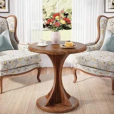 Tribesigns Wood Small Round End Side Table For Living Room 5 Tribesigns Wood Small Round End Side Table For Living Room - Image 5