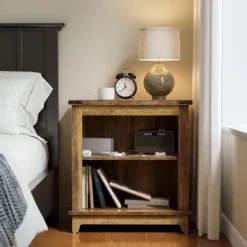 Tribesigns End Table, Wooden Side Table With Dual Shelves & X-Design Accents, Tall Nightstand For Living Room, Bedroom, Office -Tribesigns Sales Store GUEST 4f77fa7e efdd 4d54 ad48 198078687d19