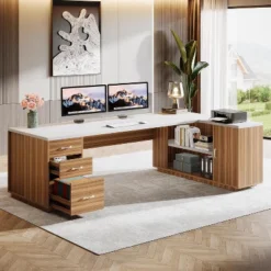 Tribesigns 85.8" L-Shaped Executive Desk, Extra Large Office Computer Desk With File Drawers For Home Office -Tribesigns Sales Store GUEST 4fbe9368 9615 42b9 917b c4e69790ac6e
