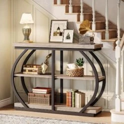 Tribesigns 41.3" Industrial 3-Tier Entryway Table With Arched Metal Frame And Storage Shelves -Tribesigns Sales Store GUEST 50000f78 55f6 4d60 b12d b9c804e73d64
