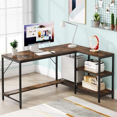 Tribesigns L Shaped Desk With Storage Shelves 1 Tribesigns L Shaped Desk With Storage Shelves