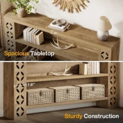 Tribesigns 70.87-Inch Extra Long Console Table With Storage, 3-Tier Narrow Sofa Table Behind Couch -Tribesigns Sales Store GUEST 542609ca a58a 4e8c a309 6ab4e59645dc