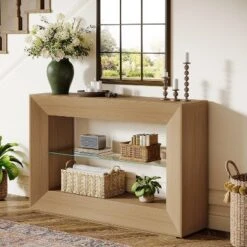 Tribesigns 55-Inch Sofa Table, 3-Tier Farmhouse Console Table With Glass Storage Shelf For Living Room, Entryway, Couch, Hallway, Foyer 15 Tribesigns 55-Inch Sofa Table, 3-Tier Farmhouse Console Table With Glass Storage Shelf For Living Room, Entryway, Couch, Hallway, Foyer -Tribesigns Sales Store GUEST 558cadd7 5313 45fd a127 8a2701c9a84c