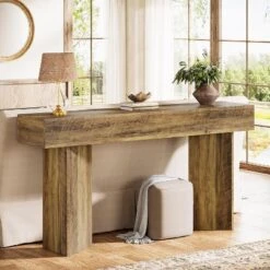 Tribesigns 63-Inch Farmhouse Console Table, Narrow Long Sofa Table Behind Couch
