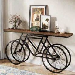 Tribesigns 70.9-inch Narrow Console Table With Bicycle Metal Base, Long Sofa Table Behind Couch For Living Room Entrance -Tribesigns Sales Store GUEST 56cd323c c5f5 4505 af19 5c10d9b92d9f 1