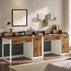 Tribesigns Modern Computer Desk With Drawers & Hutch, Executive Desk With Storage Door Cabinet And Monitor Stand For Home Office -Tribesigns Sales Store GUEST 58a0832c 1585 4bf4 a4c5 286b22ea1988