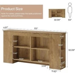 Tribesigns Console Table With Storage, 63" Farmhouse Wooden Entryway Sofa Table, Heavy Duty Console Cabinet For Living Room, Hallway, Entrance, Brown