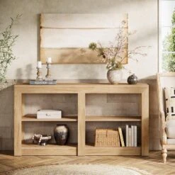 Tribesigns 59-Inch 3-Tier Farmhouse Entryway Table, Wood Console Table Behind Couch -Tribesigns Sales Store GUEST 59dc965c 68da 4323 adcd e27331d80490