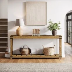 Tribesigns 70.9-Inch Extra Long Sofa Table, 2-Tier Farmhouse Console Table With Storage Shelves -Tribesigns Sales Store GUEST 5a421c46 6649 4afd 9abe f334f66f375e