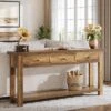 Tribesigns 70.9” Console Table With 3 Drawers, Farmhouse Entryway Table With Storage Shelf, Sofa Table Behind Couch For Hallway, Foyer,