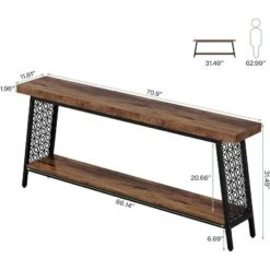 Tribesings 2-Tier Console Table, 70.9-inch Sofa Entryway Table Behind Couch With Storage, Rustic Brown -Tribesigns Sales Store GUEST 5bc7f4a7 434e 4b9a 87f8 ce32f010018f