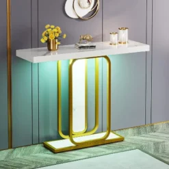 Tribesigns Modern Console Table With LED Lights, 41.33" Entryway Table