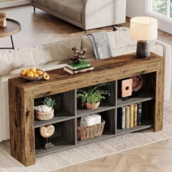 Tribesigns 62.99-Inch Wooden Console Table With 6 Storage Cubes -Tribesigns Sales Store GUEST 5e0cb685 448a 420c 89ae 8cab4e1d43bb
