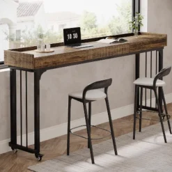 Tribesigns 78.8"Large Over Bed Table With Wheels, Mobile Computer Desk Makeup Vanity Desk With Storage, Overbed Makeup Table For Bedroom, Brown -Tribesigns Sales Store GUEST 6098395a dc2f 46c8 b3d1 9892054c4542