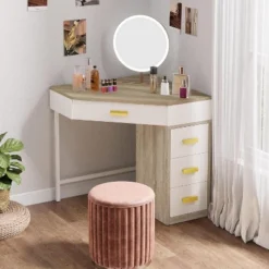 Tribesigns Corner Desk, Triangle Computer Desk With 3 Drawers For Home Office, 90-Degree Makeup Vanity Desk For Living Room, Bedroom -Tribesigns Sales Store GUEST 639513bc 0736 496b 9cd5 0c95568aec95