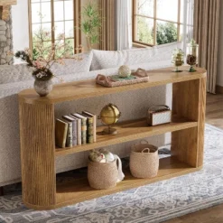 Tribesigns 63-Inch Console Table, Farmhouse Entryway Table With 3-Tier Open Shelf, Wooden Behind Couch Tables For Living Room, Hallway -Tribesigns Sales Store GUEST 647adf39 f43f 4e58 ba09 c953e6425a79