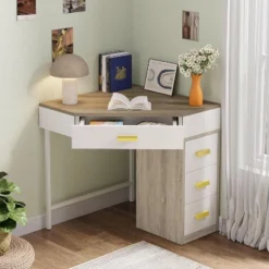 Tribesigns Corner Desk, Triangle Computer Desk With 3 Drawers For Home Office, 90-Degree Makeup Vanity Desk For Living Room, Bedroom -Tribesigns Sales Store GUEST 65e908f9 f219 4723 be50 0865ec2ace06