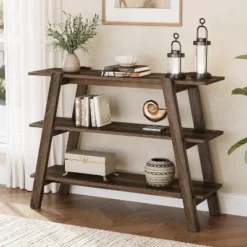 Tribesigns 41.3"Entryway Table Console Tables, 3-Tier Narrow Long With Open Storage Shelves For Living Room, Foyer,Entrance,Hallway,Rustic Brown -Tribesigns Sales Store GUEST 67881e18 744a 4267 9708 29ff64144d3f