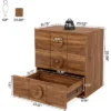 Tribesigns Nightstand With 3 Drawers, Mid-Century Modern Night Stand With Storage For Bedroom, End Table With Solid Handles, Walnut Brown