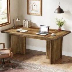 Tribesigns 63-Inch Executive Desk, Large Computer Desk, Modern Study Writing Table Workstation Business Furniture For Home Office -Tribesigns Sales Store GUEST 6866cc74 7e0d 4672 af80 2b1d62b929ab