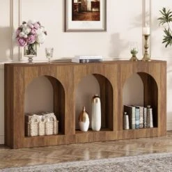Tribesigns 70.9" Wood Console Table With 3 Arched Shelves For Foyer, Hallway -Tribesigns Sales Store GUEST 6918ce46 d2bc 4ec4 98aa ed5c03618bc9