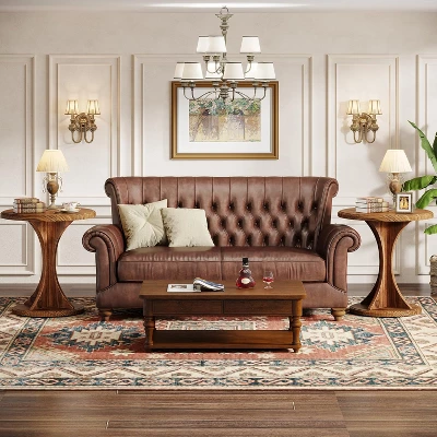 Tribesigns Wood Small Round End Side Table For Living Room 4 Tribesigns Wood Small Round End Side Table For Living Room - Image 4