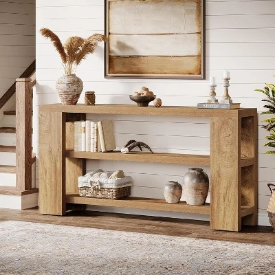 70.9" 3-Tier Extra Long Console Table, Narrow Wooden Sofa Table Behind Couch, Farmhouse Entry Foyer Table For Living Room, Hallway 5 70.9" 3-Tier Extra Long Console Table, Narrow Wooden Sofa Table Behind Couch, Farmhouse Entry Foyer Table For Living Room, Hallway - Image 5