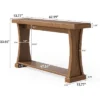 Tribesigns 63”Console Table For Entryway, 2-Tier Entryway Table Behind Sofa Couch With Storage Shelves For Home Living Room Hallway,Rustic Brown