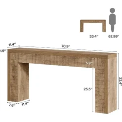 Tribesigns 70.9-Inch Extra Long Console Table For Entryway, Narrow Sofa Table Behind Couch, Suitable For Hallway, Foyer, Living Room,Brown