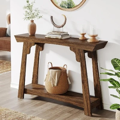 Tribesigns 2-Tier Narrow Wooden Console Table 1 Tribesigns 2-Tier Narrow Wooden Console Table