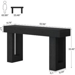 Tribesigns 63-Inch Console Table, Wooden Rectangular Sofa Table Behind The Couch For Entrance, Hallway