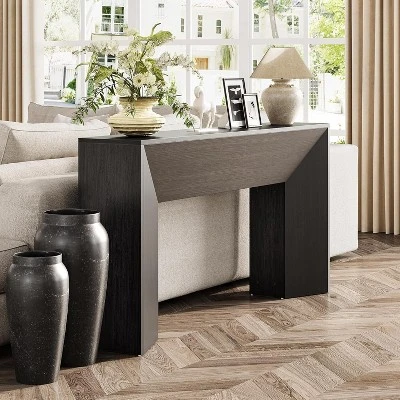 Tribesigns Console Table For Entryway, 63“Extra Long Black Wooden Sofa Table For Living Room, Modern Hallway Foyer Table For Entrance, Easy Assembly 4 Tribesigns Console Table For Entryway, 63“Extra Long Black Wooden Sofa Table For Living Room, Modern Hallway Foyer Table For Entrance, Easy Assembly - Image 4