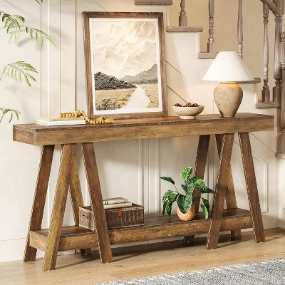 Tribesigns 70.87" Farmhouse Console Table, 2-Tier Entryway Accent Table Behind Sofa 4 Tribesigns 70.87" Farmhouse Console Table, 2-Tier Entryway Accent Table Behind Sofa - Image 4