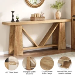 70.9" Farmhouse Wood Console Table -Tribesigns Sales Store GUEST 71fa7bde 7f43 47f5 86cc d2811a4e8176