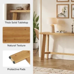 Tribesigns Solid Wood Console Table, 63-Inch Long Farmhouse Entryway Table, Sofa Console Behind Couch, For Living Room, Hallway, Entrance, Brown -Tribesigns Sales Store GUEST 73008234 cf45 44f3 98ad 07ddf102b99d