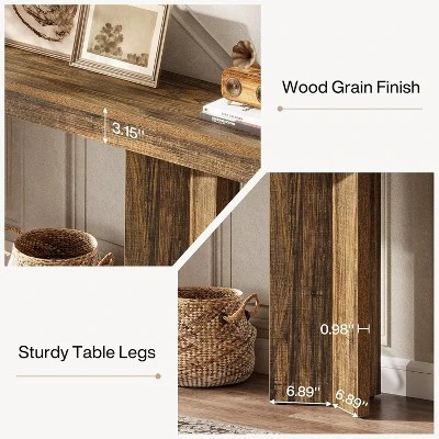 Tribesigns 63" Farmhouse Console Table, Wooden Rectangular Sofa Table Behind The Couch 8 Tribesigns 63" Farmhouse Console Table, Wooden Rectangular Sofa Table Behind The Couch - Image 8