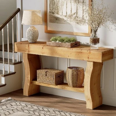 Tribesigns Solid Wood Console Table, 59-Inch Long Sofa Table With Stable Curved Legs For Entryway, Living Room, Hallway, Foyer 9 Tribesigns Solid Wood Console Table, 59-Inch Long Sofa Table With Stable Curved Legs For Entryway, Living Room, Hallway, Foyer - Image 9
