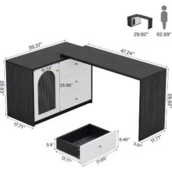 Tribesigns L-Shaped Reversible Computer Desk