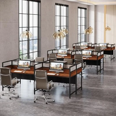 Tribesigns 94.48" Two-Person Office Desk With Privacy Panel, Long Computer Office Double Desk 6 Tribesigns 94.48" Two-Person Office Desk With Privacy Panel, Long Computer Office Double Desk - Image 6