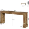 Tribesigns 63”Farmhouse Console Table, Industrial Wood Sofa Table With Retro Hollow Pattern Legs For Living Room,Foyer, Rustic Brown