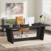 Tribesigns 70.87-Inch Executive Computer Desk With Solid Wooden Pedestal