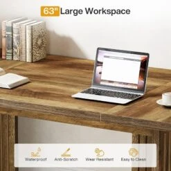 Tribesigns 63-Inch Executive Desk, Large Computer Desk, Modern Study Writing Table Workstation Business Furniture For Home Office -Tribesigns Sales Store GUEST 76cf212f ca29 4bb3 8ab3 f52df776a742