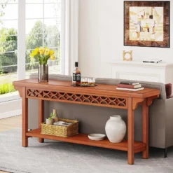 Tribesigns 70.8" Solid Wood Long Console Table, Farmhouse Couch Table With Storage, Narrow Sofa Table For Living Room Entryway Hallway -Tribesigns Sales Store GUEST 77915e1d 86c1 4c31 bd72 0ec80372cb19