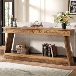 Tribesigns 2-Tier Farmhouse Console Table, 70.87" Extra Long Entryway Table With Storage -Tribesigns Sales Store GUEST 78f8cd3c 6e5a 4bfa 8b5a 406cf13cb214