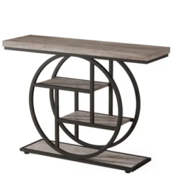 Tribesigns Industrial 4-Tier 41.3" Console Table With Circle Base -Tribesigns Sales Store GUEST 7b40c451 d89e 4d1f 9215 f04a6602458c