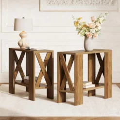 Tribesigns 2-Tier Side Table, Farmhouse End Table With Storage Shelves, Sofa Side Table For Small Spaces, Living Room, Bedroom, Rustic Brown -Tribesigns Sales Store GUEST 7bc4045d b052 4fd4 a51f 046591fdffc8