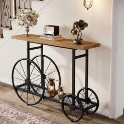 Tribesigns 47.2" Industrial Console Table, Entryway Table With Metal Mesh Storage Shelf, 2-Tier Sofa Table For Living Room, Hallway, Foyer -Tribesigns Sales Store GUEST 7c2fdd73 9f88 4716 a6cc 981671b5242e