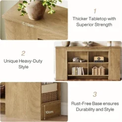 Tribesigns Console Table With Storage, 63" Farmhouse Wooden Entryway Sofa Table, Heavy Duty Console Cabinet For Living Room, Hallway, Entrance, Brown -Tribesigns Sales Store GUEST 7ce3cd5f 205a 41bd 8fa1 9e26c1a170f7