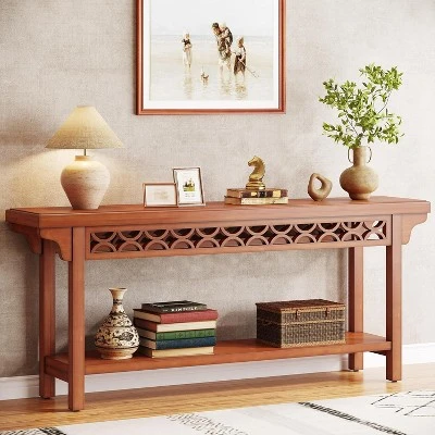 Tribesigns 70.8-Inch Solid Wood Long Console Table 8 Tribesigns 70.8-Inch Solid Wood Long Console Table - Image 8