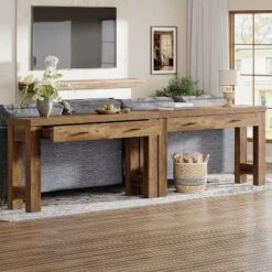 Tribesigns Wood 63" Console Table With 2 Drawers, Farmhouse Entryway Table With H-Shaped Sturdy Legs For Hallway, Living Room -Tribesigns Sales Store GUEST 7d5ec25e 68a9 46e7 848e bfb463d8ab2e